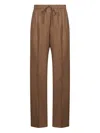 Max Mara Tobacco Stretch Cashmere Gatti Drawstring Trousers In Brown