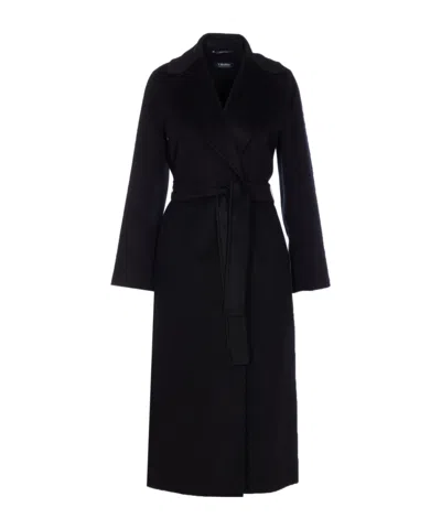 Max Mara Paola Belted Coat In Black
