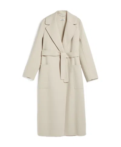Max Mara Paolore Long-sleeved Coat In White