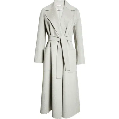 Max Mara Paolore Virgin Wool Belted Coat In Medium Grey