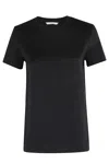 Max Mara Crew Neck Short Sleeve Top With Pocket In Black