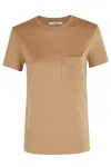 Max Mara Camel-coloured T-shirt In Cotton In Brown