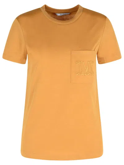 MAX MARA MAX MARA 'PAPAIA' CAMEL COTTON T-SHIRT WOMEN