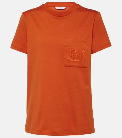 Max Mara Papaia Cotton Jersey T-shirt In Orange
