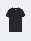 Max Mara Crew Neck Short Sleeve Top With Pocket In Black