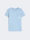 Max Mara Light Blue Logo Cotton T-shirt In Blue