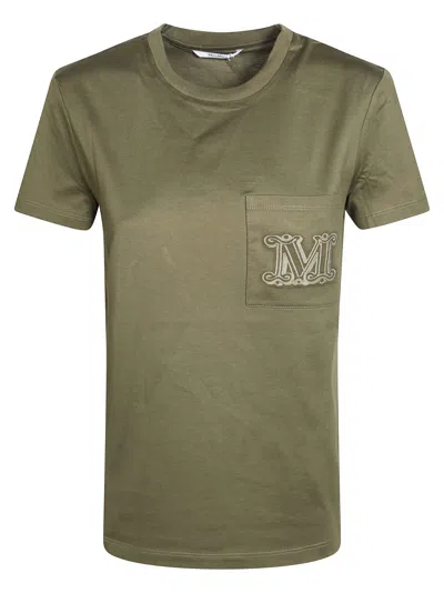 Max Mara Papaia Crewneck T-shirt In Green