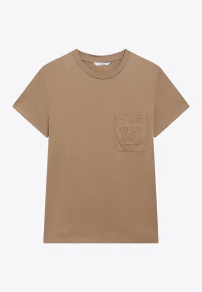 Max Mara Papaia Crewneck T-shirt In Brown