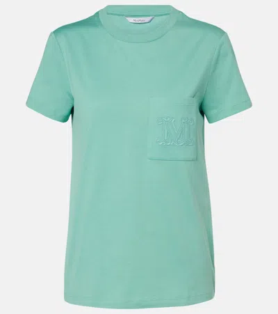 Max Mara Papaia Embroidered Cotton Jersey T-shirt In Green