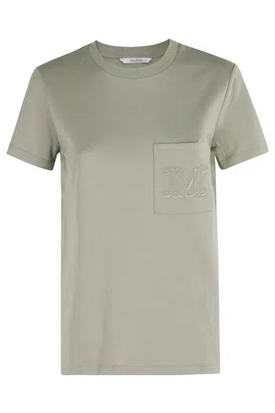Max Mara Papaia Embroidered M T-shirt In Green