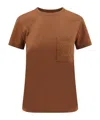 Max Mara Papaia Embroidered Logo T-shirt In Brown