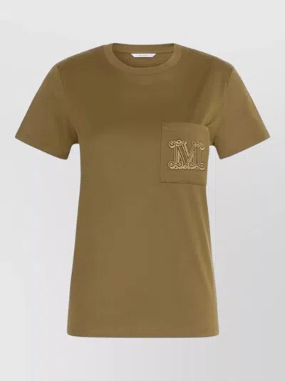 Max Mara Papaia Regular Fit Crew Neck Top In Green