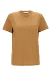 Max Mara Clay-coloured Cotton T-shirt With Logo In Neutral
