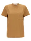 Max Mara Papaia Cotton T-shirt Embroidered Detail In Brown