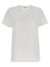 Max Mara Women 'papaia' White Crewneck T-shirt With Tonal Logo Embroidery On The Front In Cotton Wom