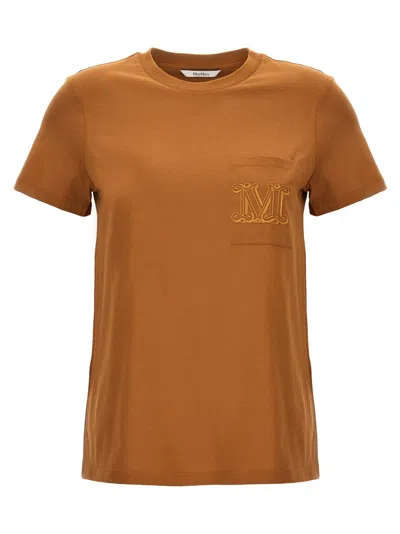 Max Mara Papaia T-shirt In Leather Brown