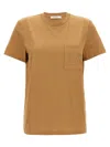 Max Mara Monogram-embroidered Cotton T-shirt In Beige