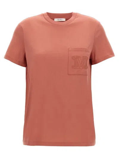 Max Mara Papaia Cotton Logo T-shirt In Red