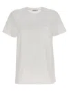 Max Mara Women 'papaia' White Crewneck T-shirt With Tonal Logo Embroidery On The Front In Cotton Wom In White