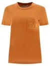 Max Mara Papaia Logo Embroidered T-shirt In Brown