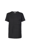 Max Mara Papaia Logo Cotton T-shirt In Black