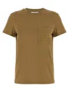 Max Mara Embroidered-logo Patch-pocket T-shirt In Brown