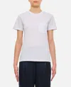 Max Mara Women 'papaia' White Crewneck T-shirt With Tonal Logo Embroidery On The Front In Cotton Wom In Optical White