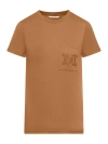 Max Mara Papaia Embroidered Logo T-shirt In Cuir