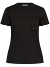 Max Mara Papaia Logo Cotton T-shirt In Black
