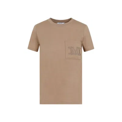 Max Mara Papaya Beige Cotton T-shirt In Brown