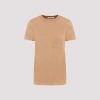 Max Mara Monogram-embroidered Cotton T-shirt In Beige