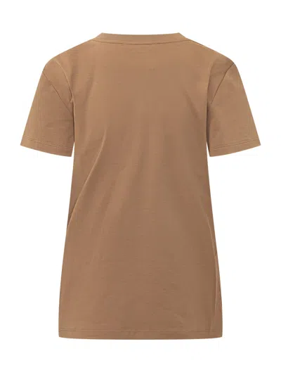 Max Mara Papaya T-shirt With Taschino Pocket In Brown