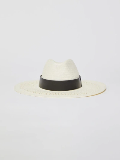 Max Mara Paper Yarn Hat In White