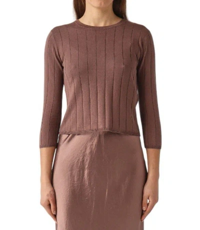 Max Mara Long-sleeved Sweater In Brown