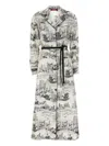 Max Mara Pappa Toile-print Silk Midi Shirtdress In Weiss