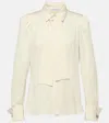 Max Mara Paraggi Tie-neck Silk Blouse In White