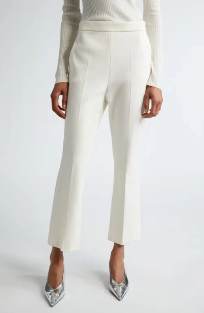 Max Mara Parata Flare Leg Ankle Trousers In Vanilla