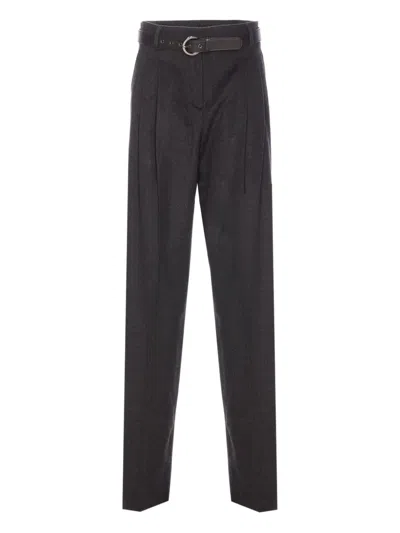 Max Mara Paride Belted Trousers In Black