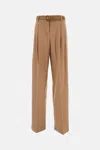 Max Mara Virgin Wool Pants In Brown