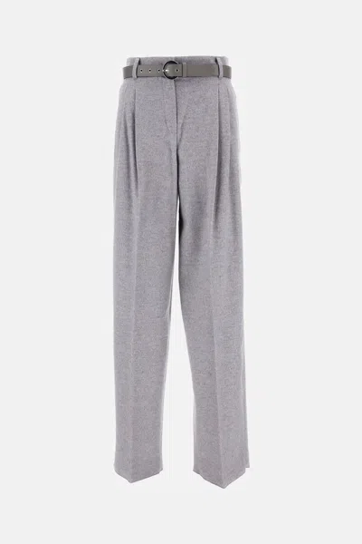 Max Mara Dark Grey Paride Solid Pants In Gray
