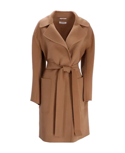 Max Mara Paris Belt Coat In Brown