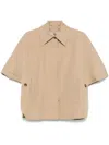 Max Mara Gabardine Cotton Button-front Cape In Neutrals