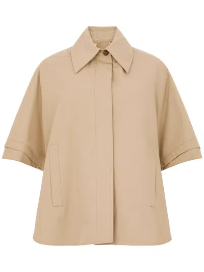 MAX MARA 'PAROLE' CAPE IN PURE COTTON ANTI-DROP GABARDINE