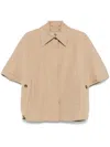 Max Mara Gabardine Cotton Button-front Cape In Neutrals