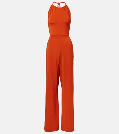 Max Mara Parsec Halterneck Jumpsuit In Orange