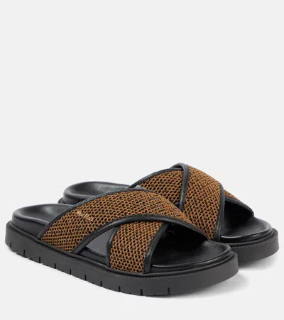 Max Mara Sandalen Party Aus Raffiabast In Brown