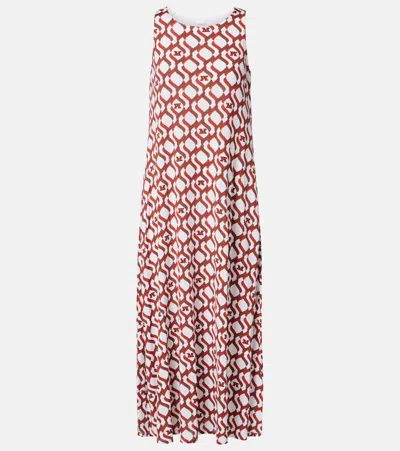Max Mara Paste Printed Midi Dress In Red