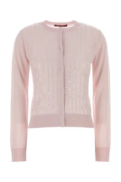 Max Mara Pastel Pink Silk Blend Libbra Cardigan