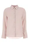 Max Mara Pastel Pink Stretch Silk Oliera Shirt In Pink