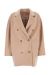 Max Mara Pastel Pink Wool Blend Rebus Coat In Pink